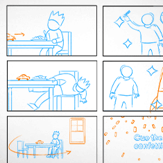 Storyboarding of the commercial.